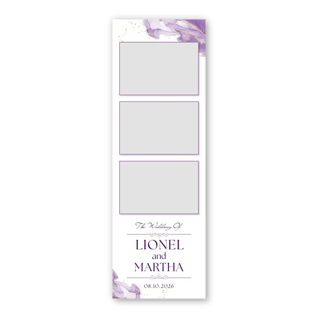 Purple Luxury Wedding photo booth template S3L layout