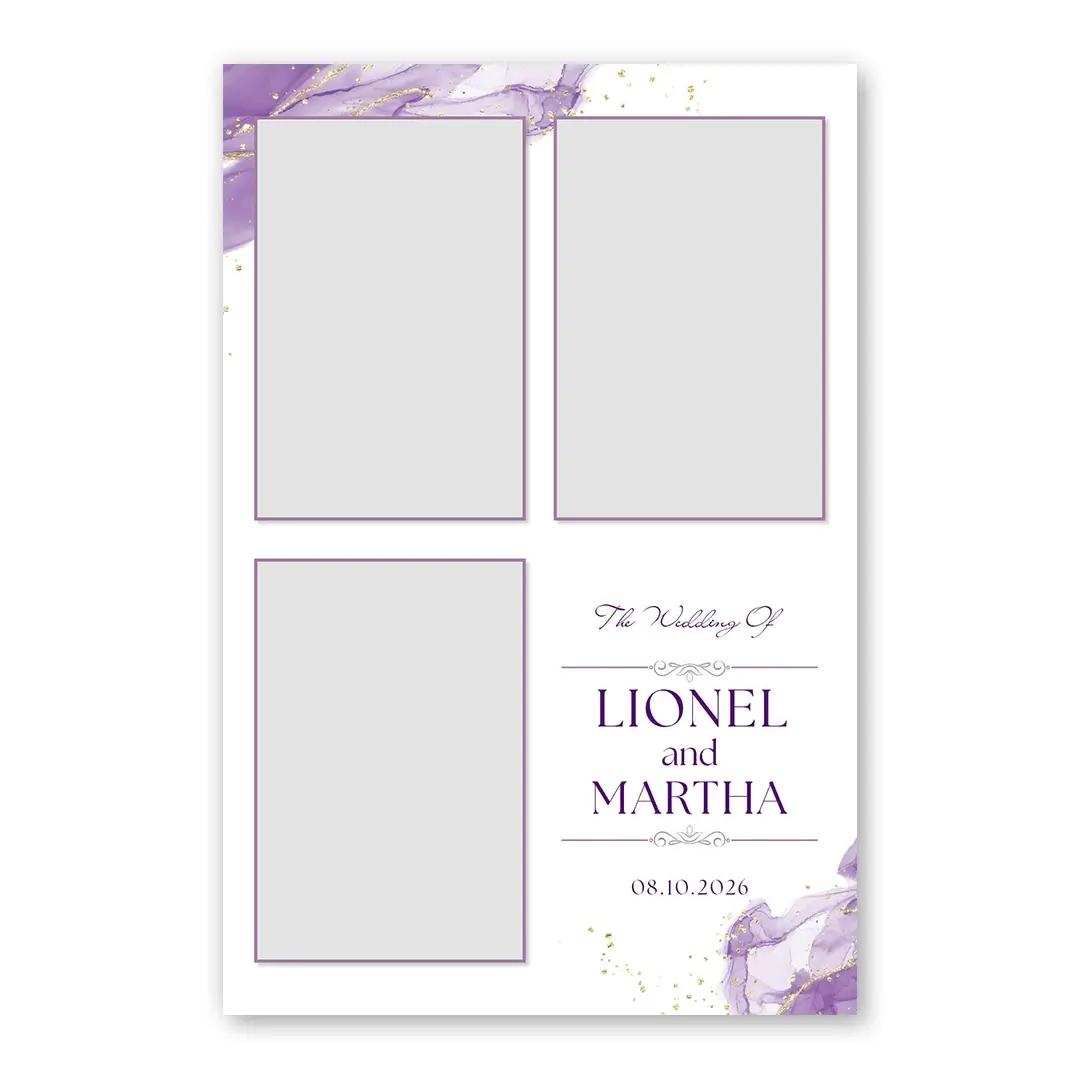 Purple Luxury Wedding photo booth template P3P layout
