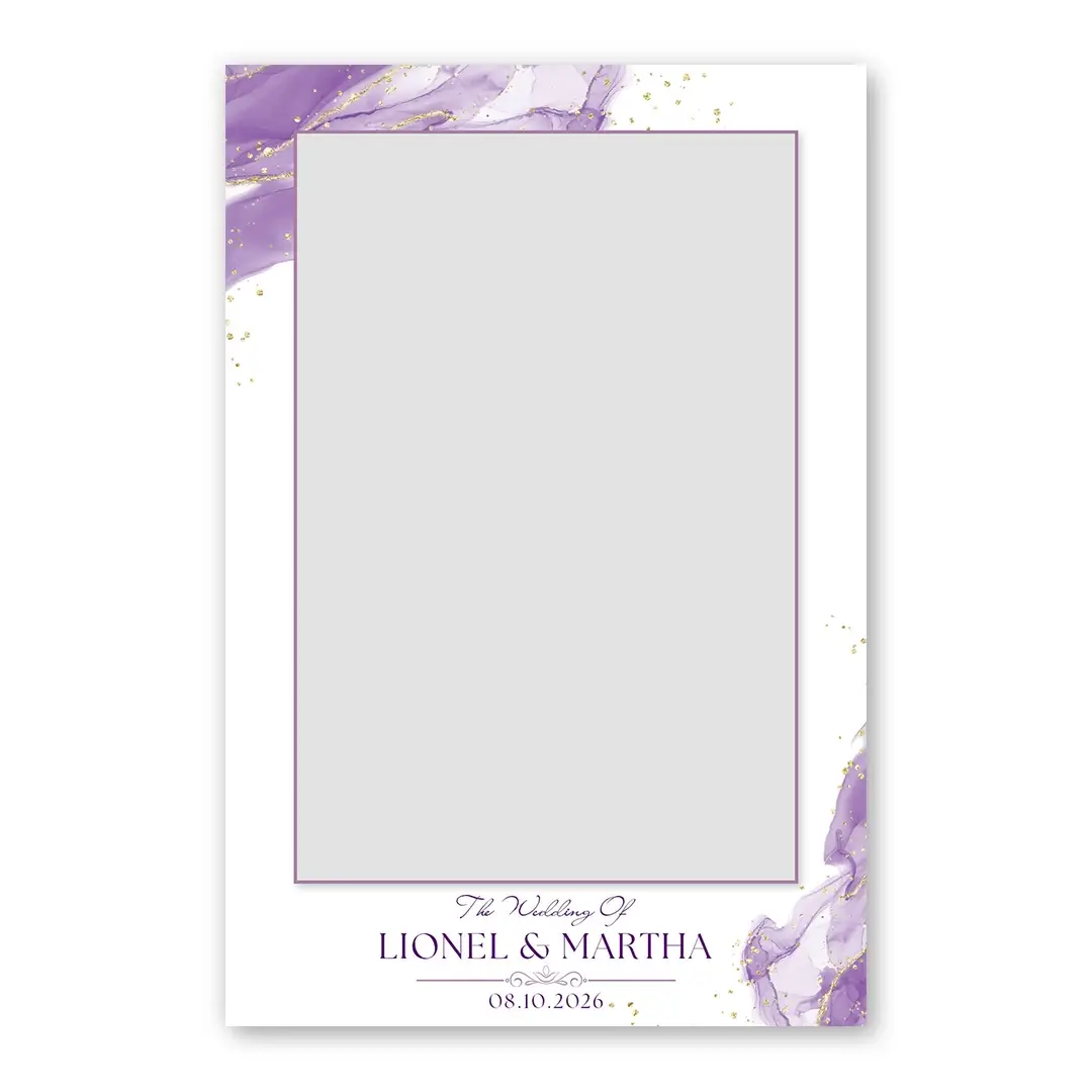 Purple Luxury Wedding photo booth template PF layout