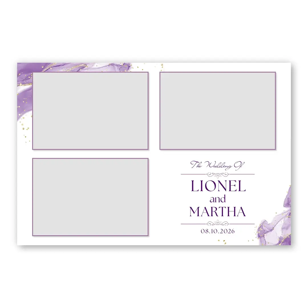 Purple Luxury Wedding photo booth template L3L layout