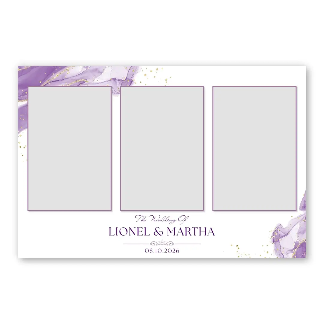 Purple Luxury Wedding photo booth template L3P layout