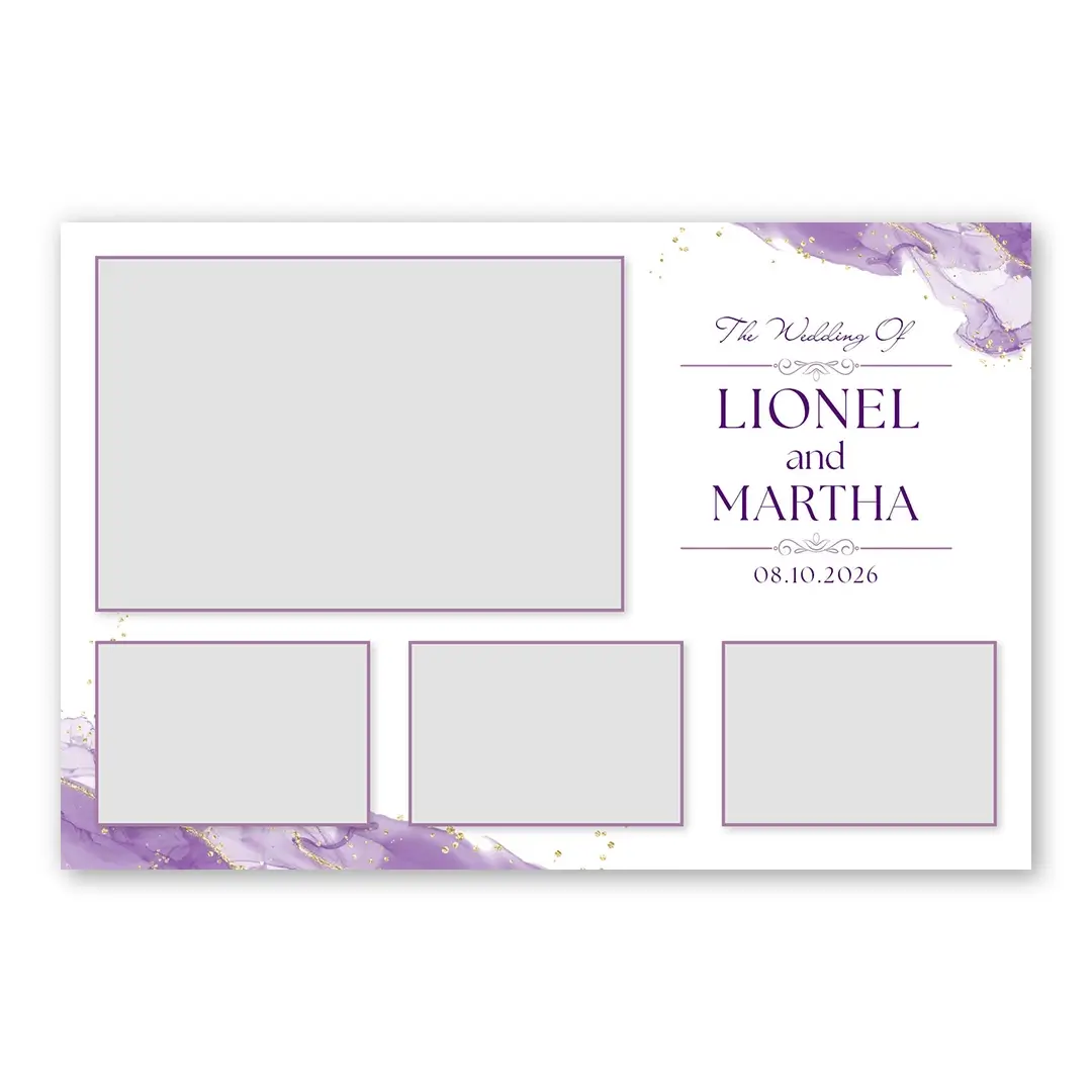 Purple Luxury Wedding photo booth template L4L layout