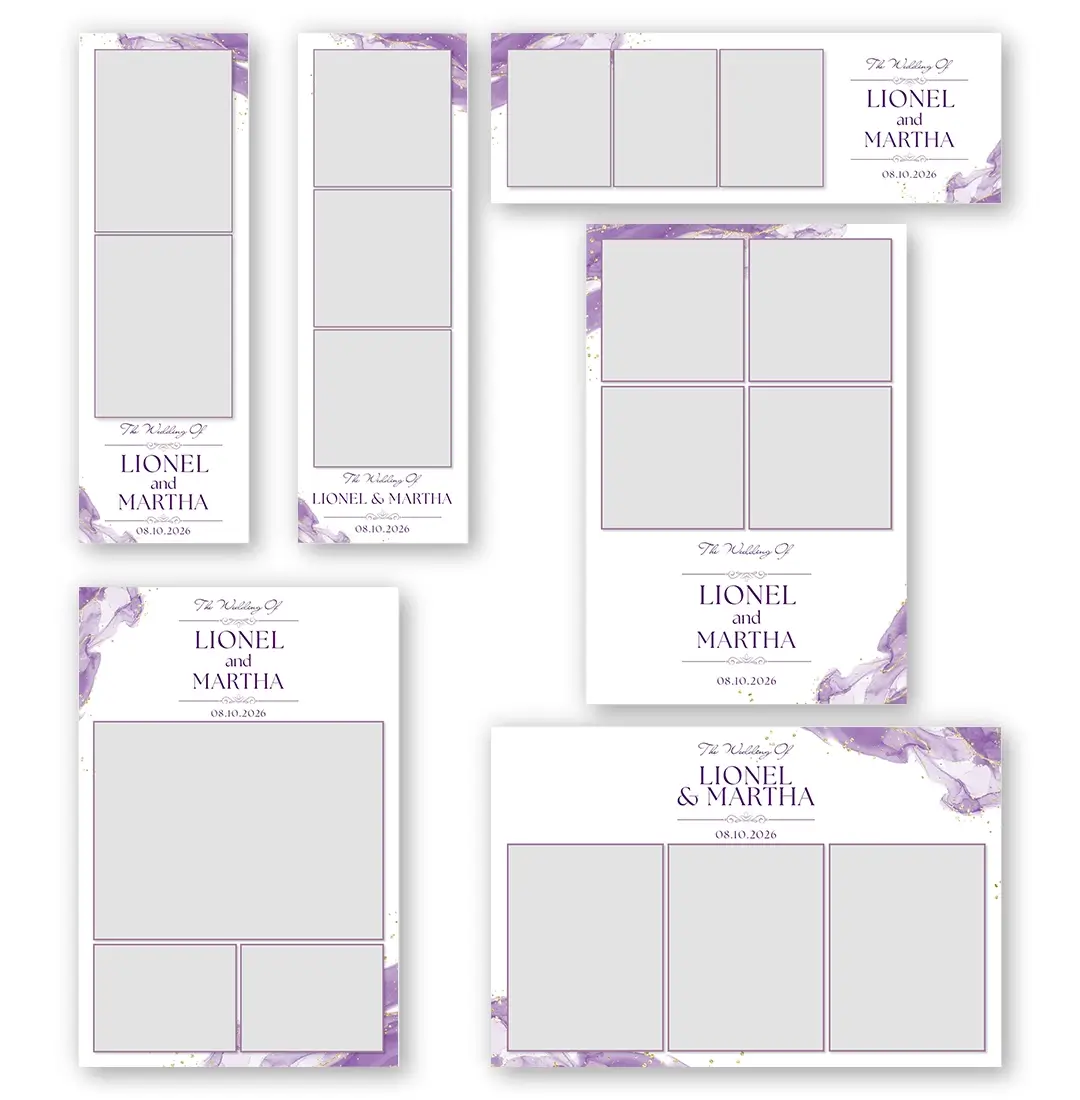 Purple Luxury Wedding photo booth template additional layouts layout