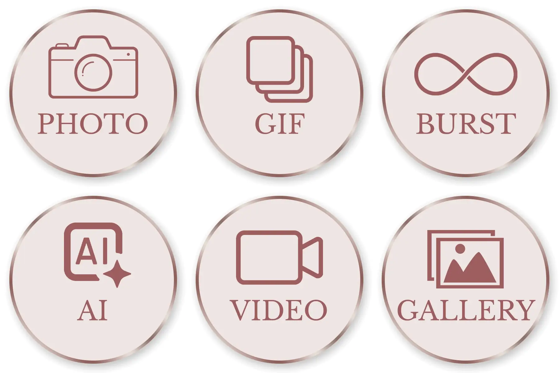 Rose Gold Party Buttons