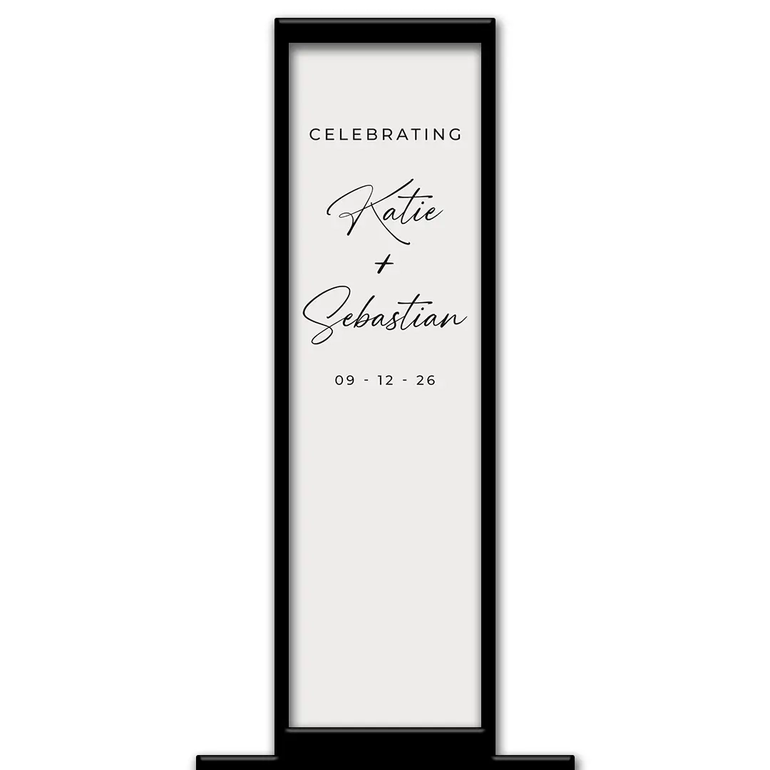 Spirited Wedding photo booth pillar start screen