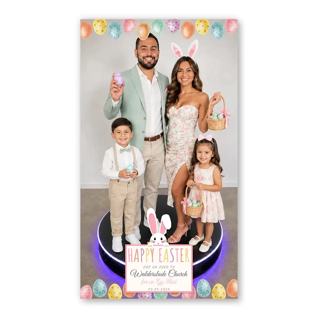 Easter Egg Hunt photo booth template 360P layout
