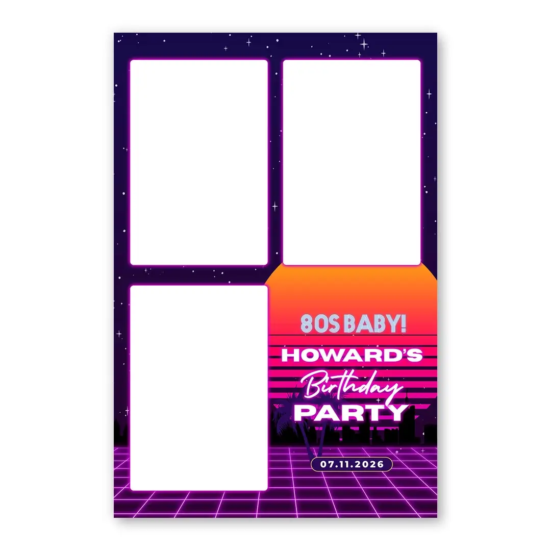 80s Baby photo booth template P3P layout