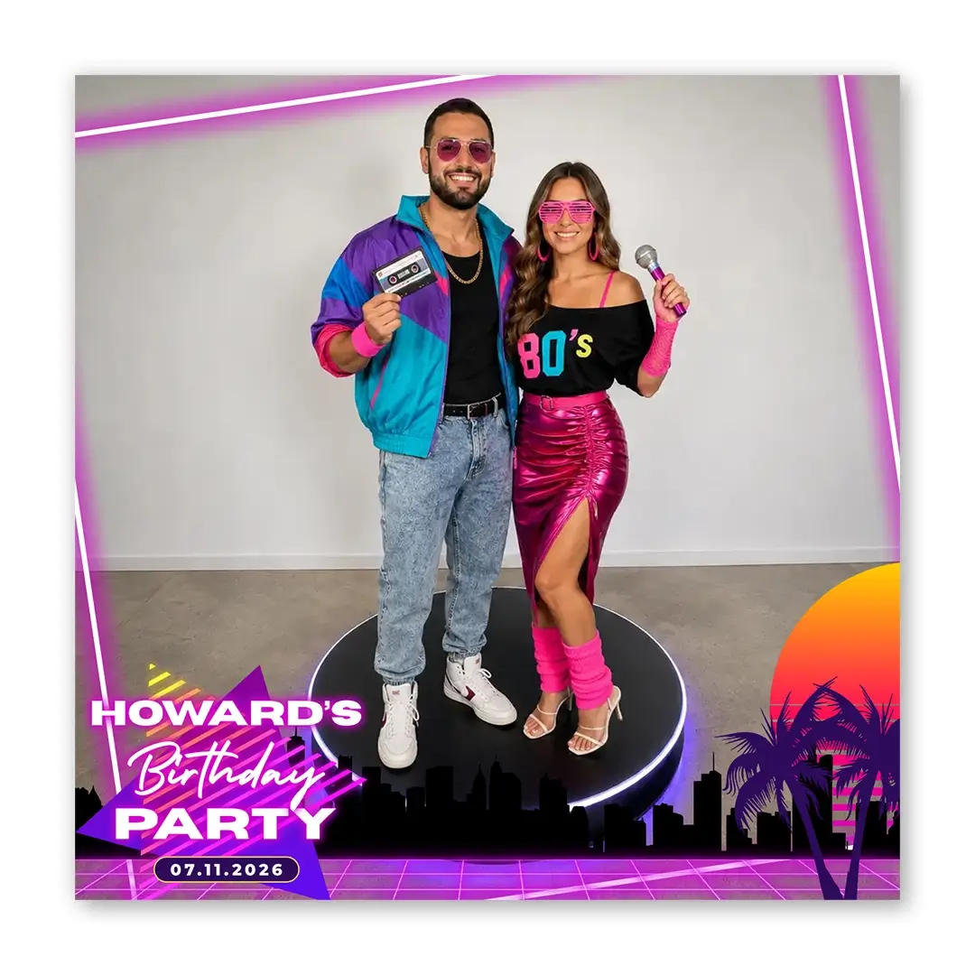 80s Baby photo booth template 360 layout