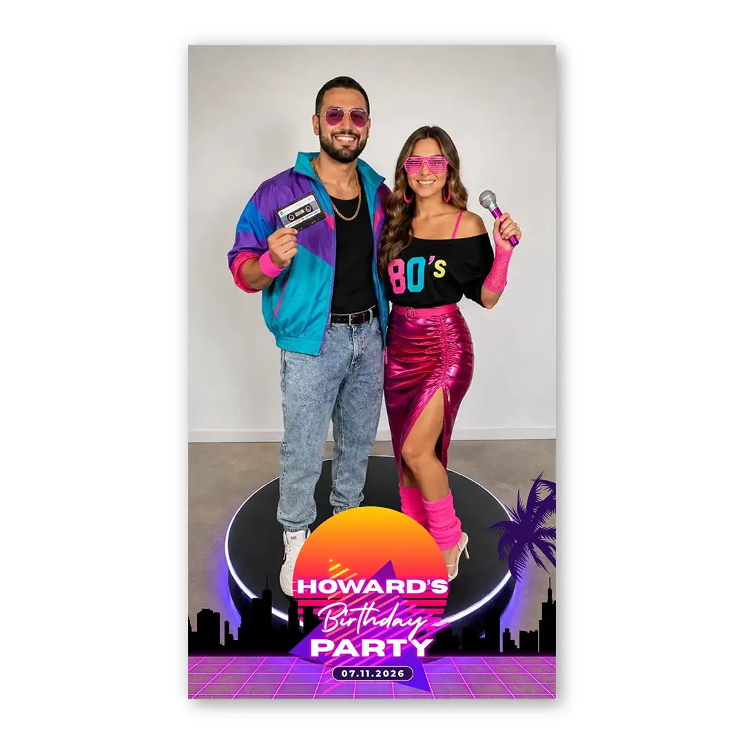 80s Baby photo booth template 360P layout