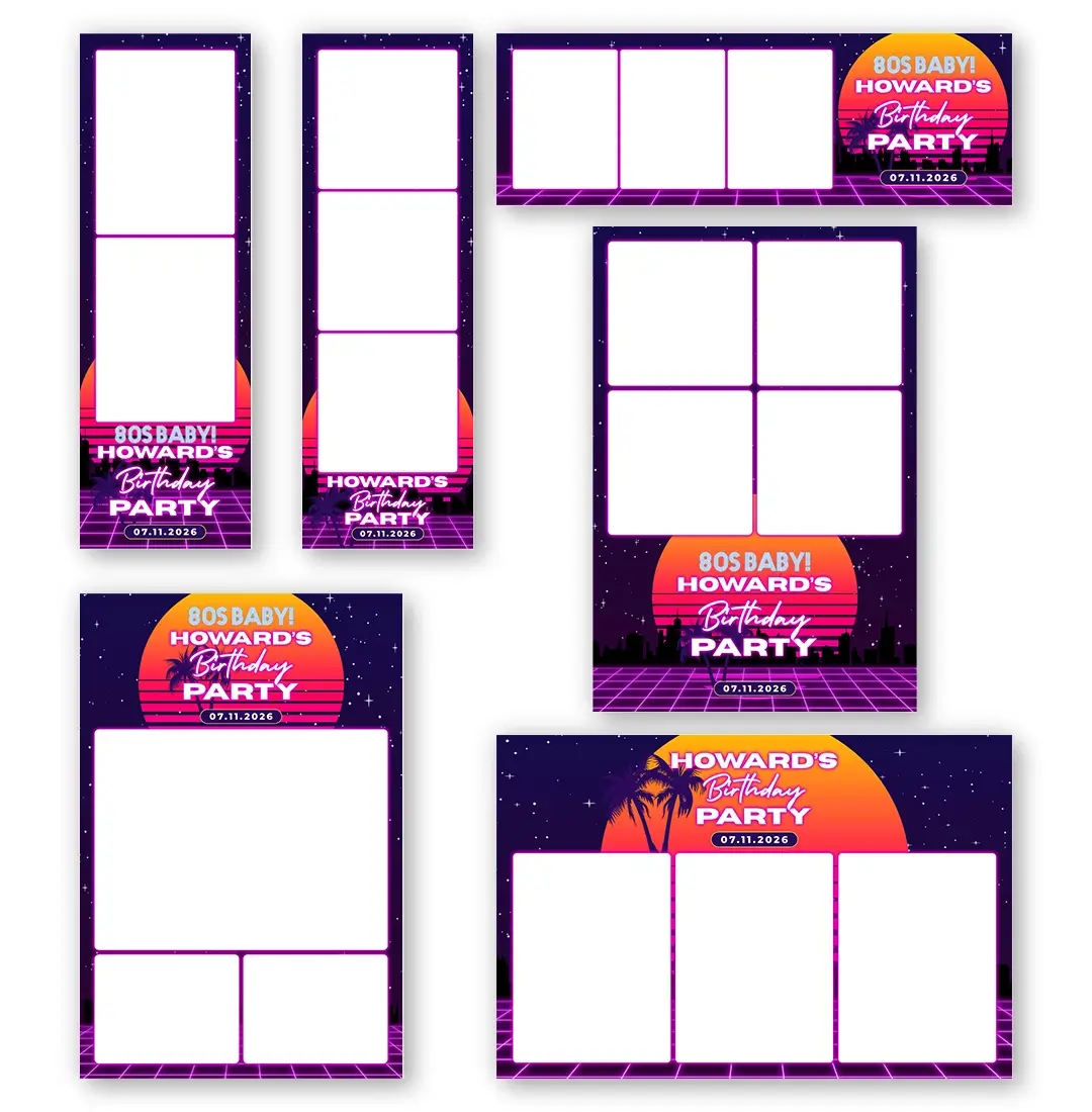 80s Baby photo booth template additional layouts layout