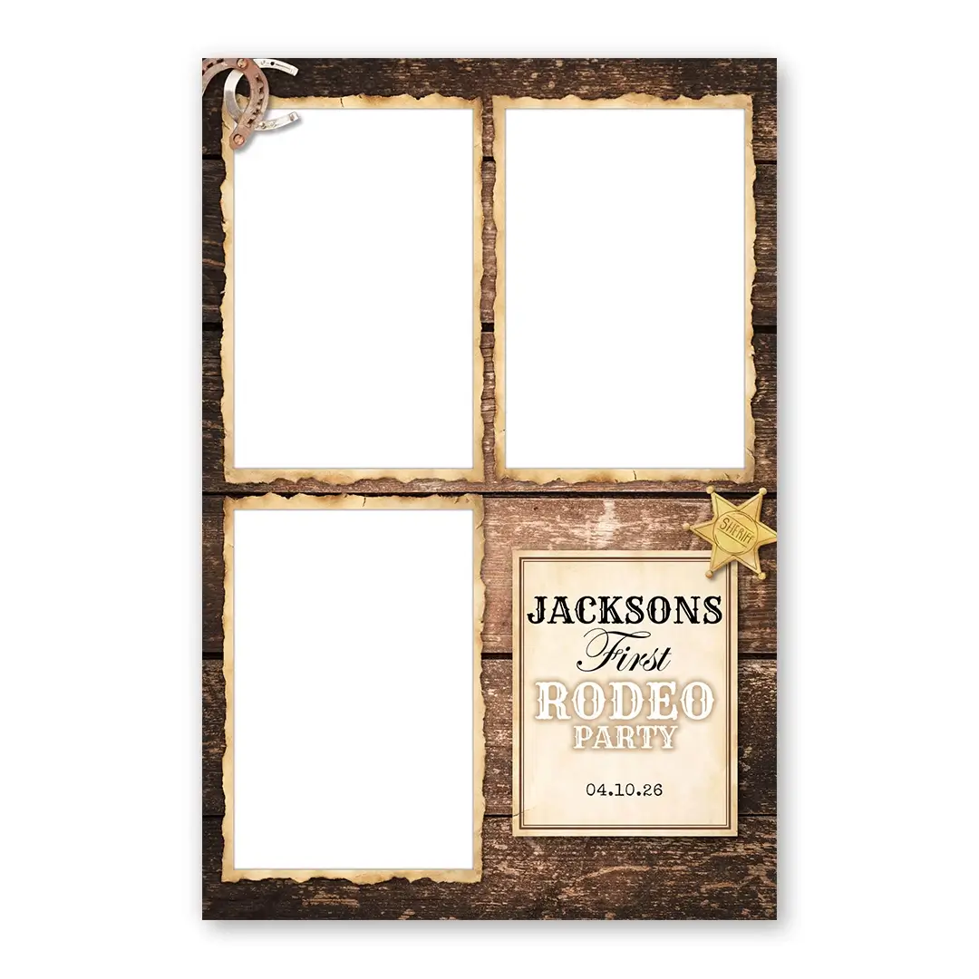 Rodeo Party photo booth template P3P layout