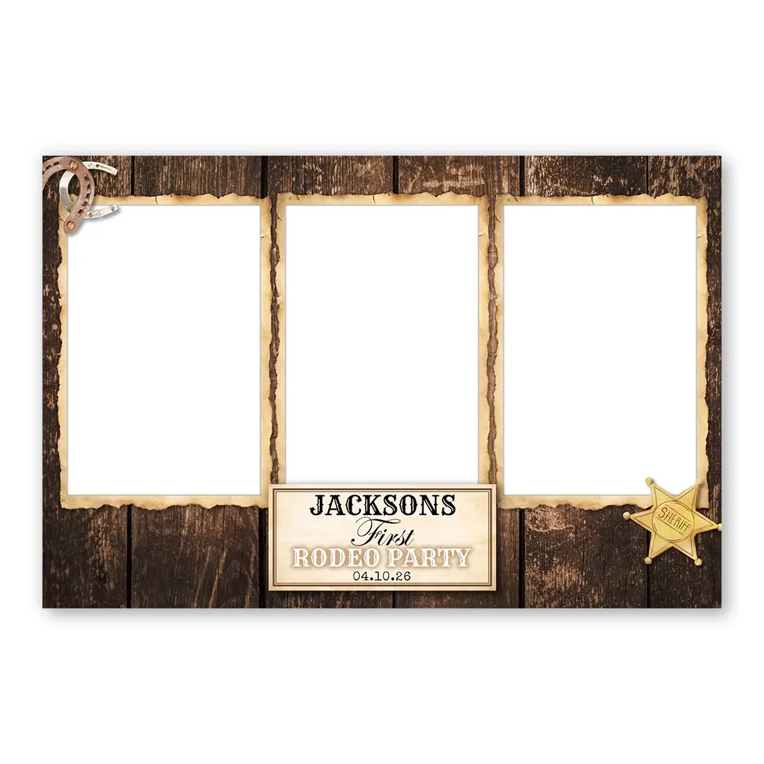 Rodeo Party photo booth template L3P layout