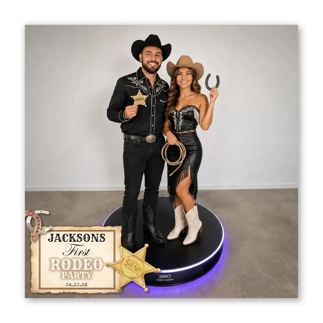 Rodeo Party photo booth template 360 layout