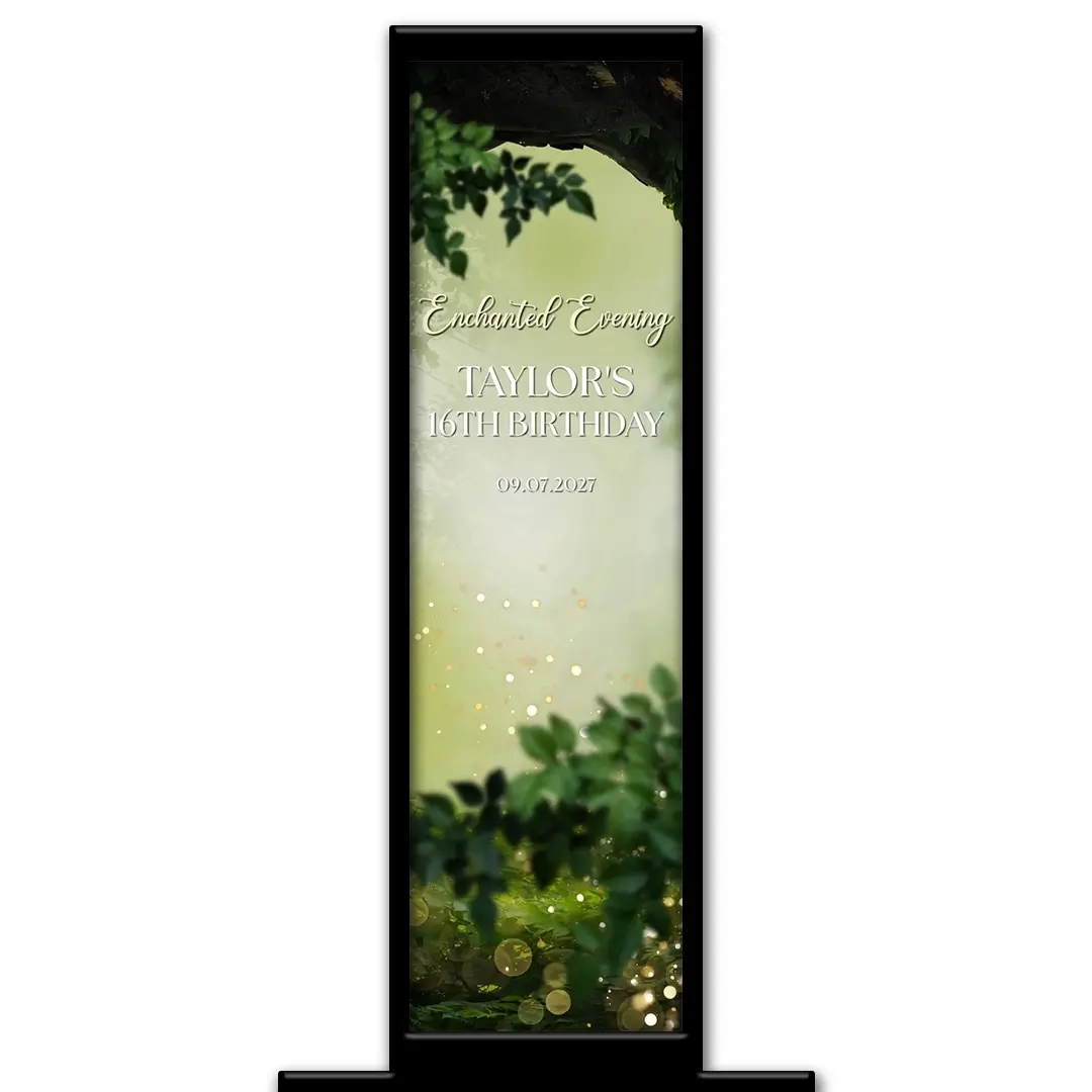 Enchanted Evening photo booth pillar start screen