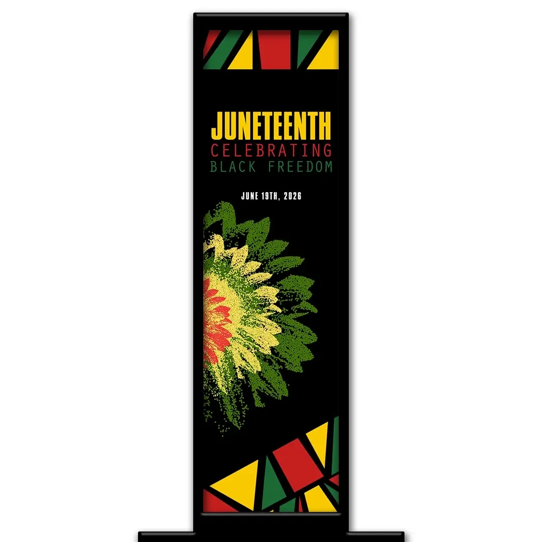 Juneteenth photo booth pillar start screen