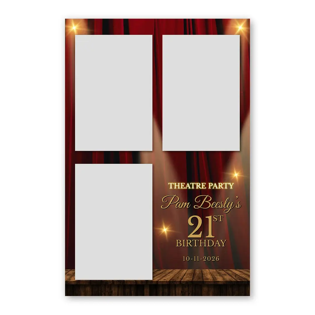Theatre Party photo booth template P3P layout