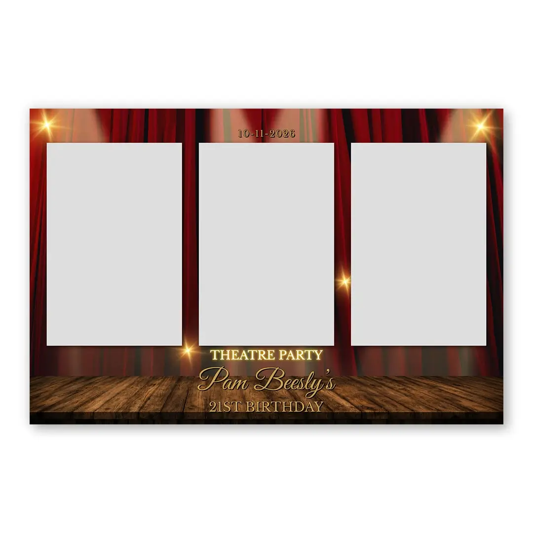 Theatre Party photo booth template L3P layout