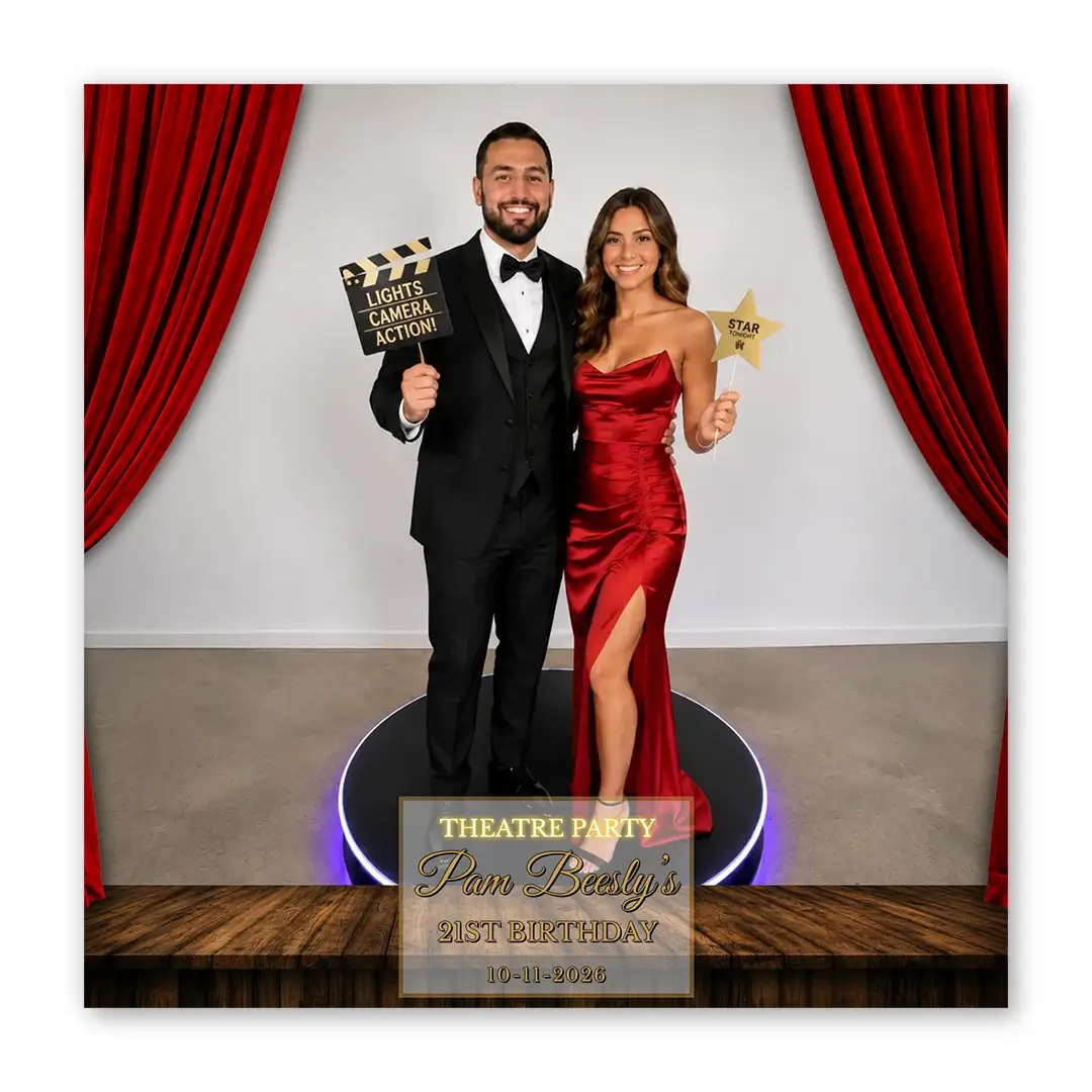 Theatre Party photo booth template 360 layout