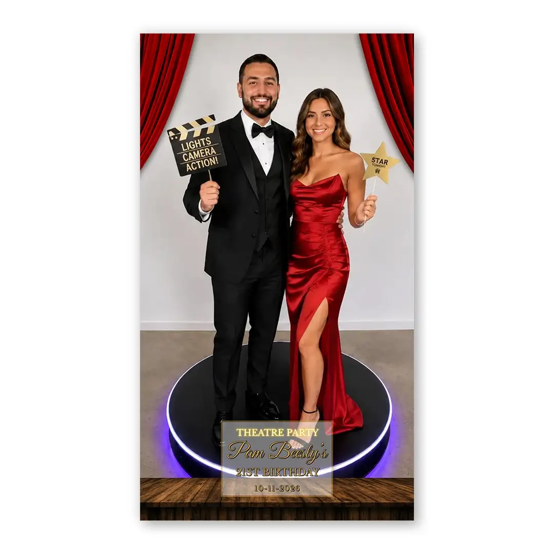 Theatre Party photo booth template 360P layout