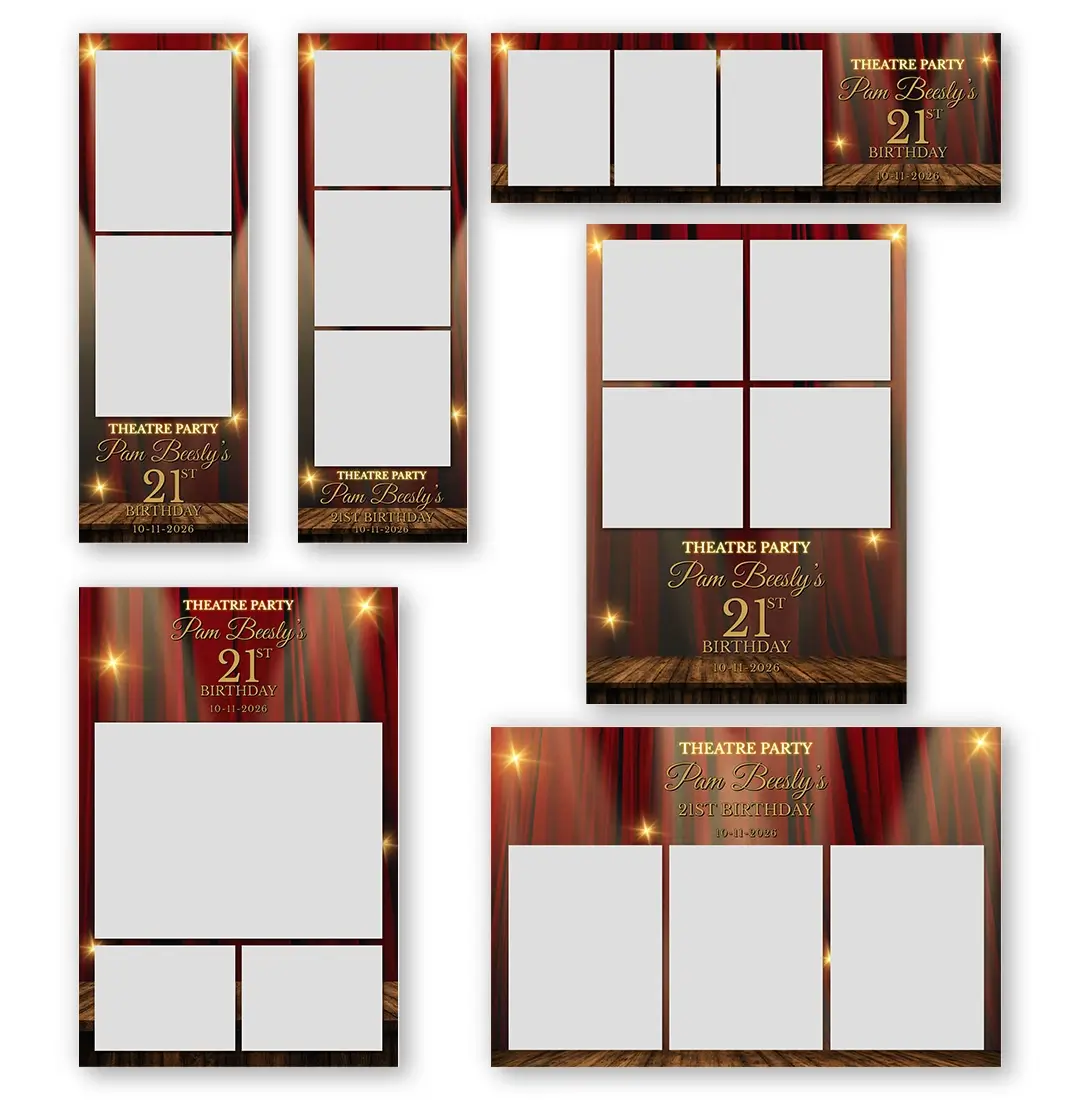 Theatre Party photo booth template additional layouts layout