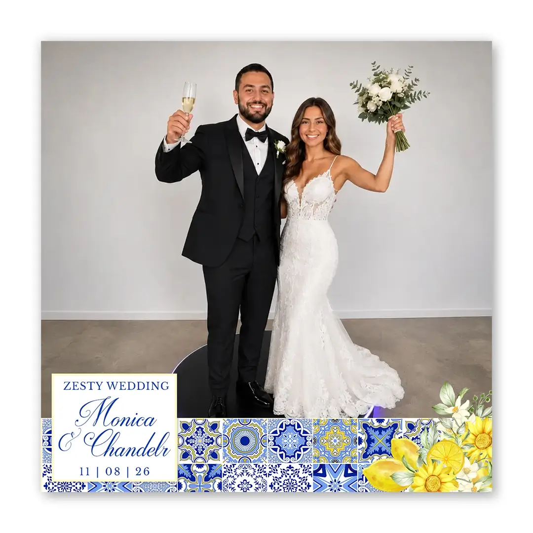 Zesty Wedding photo booth template 360 layout