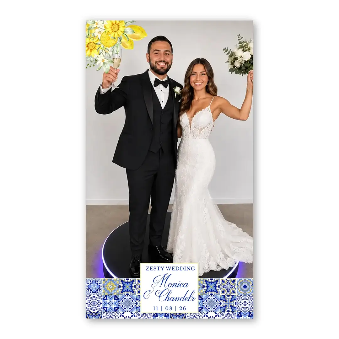 Zesty Wedding photo booth template 360P layout