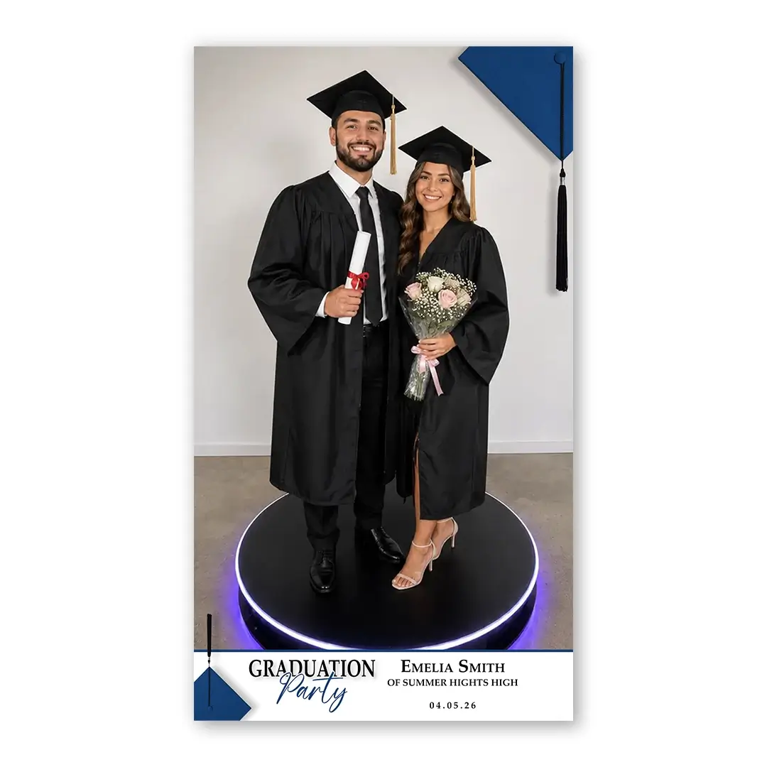 Graduation Party photo booth template 360P layout