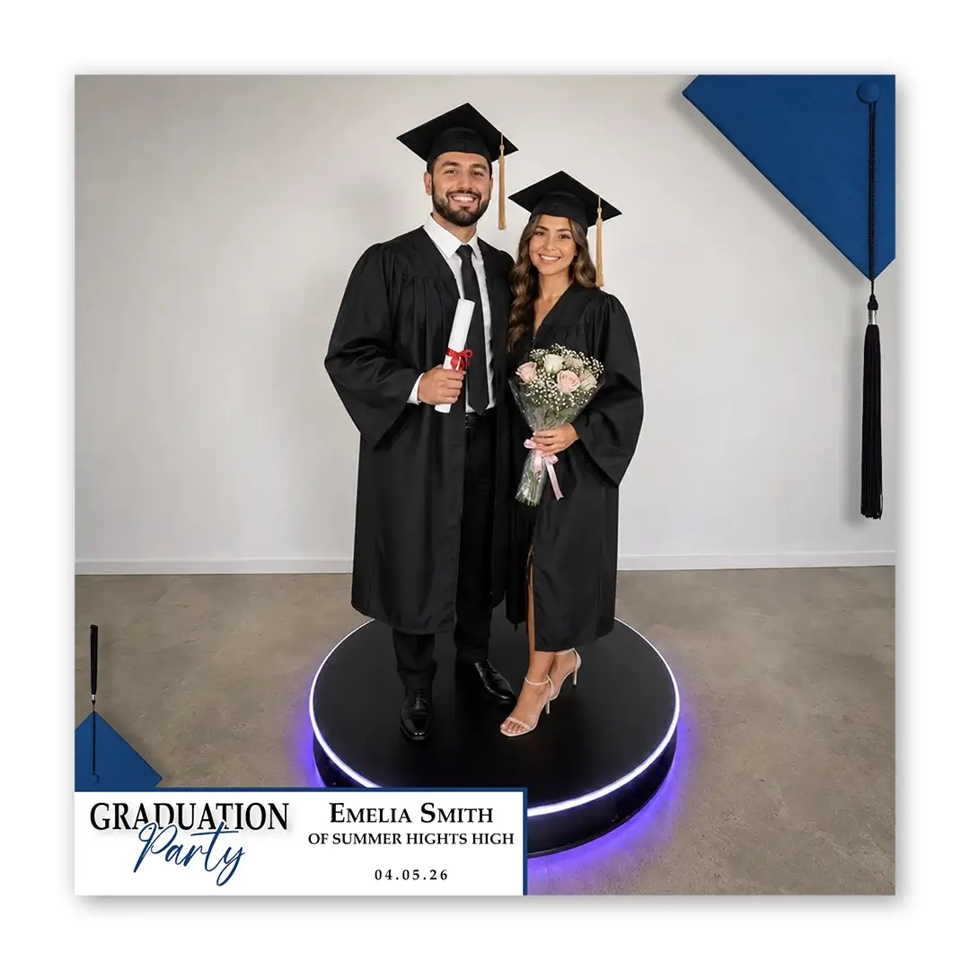 Graduation Party photo booth template 360 layout