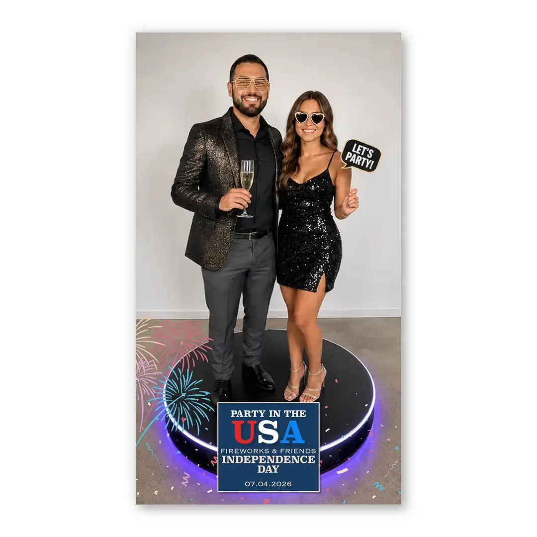 Party in the USA photo booth template 360P layout