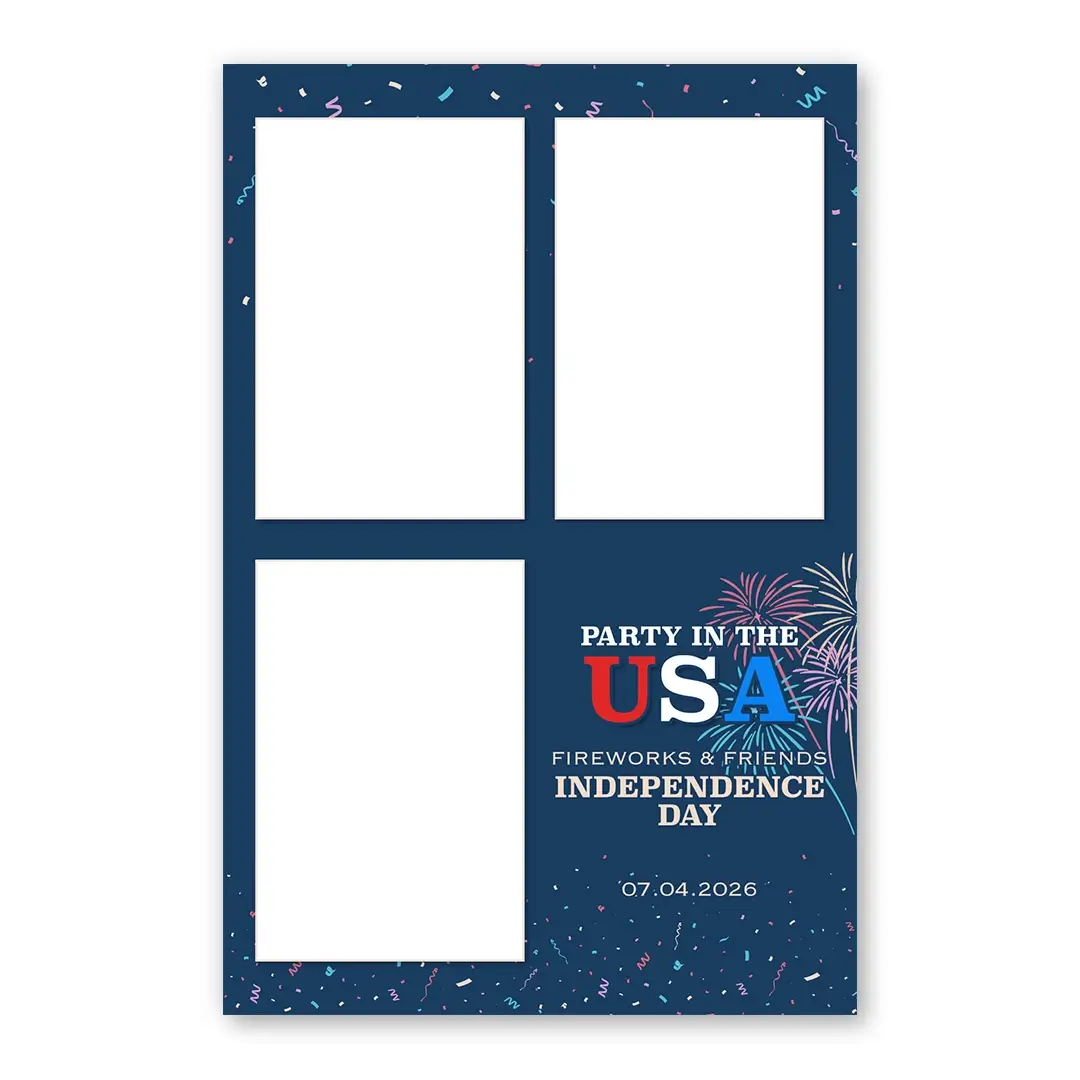 Party in the USA photo booth template P3P layout
