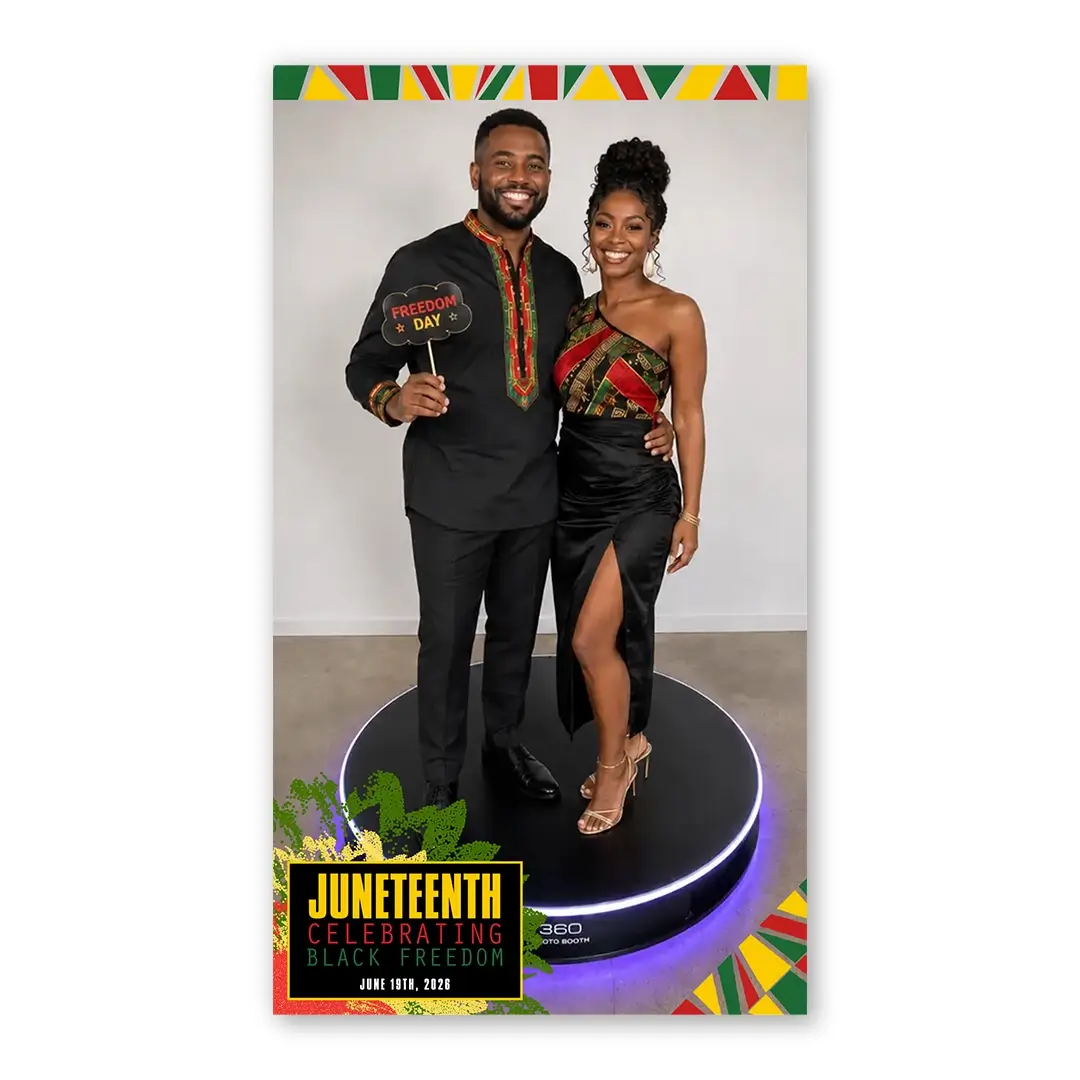Juneteenth photo booth template 360P layout