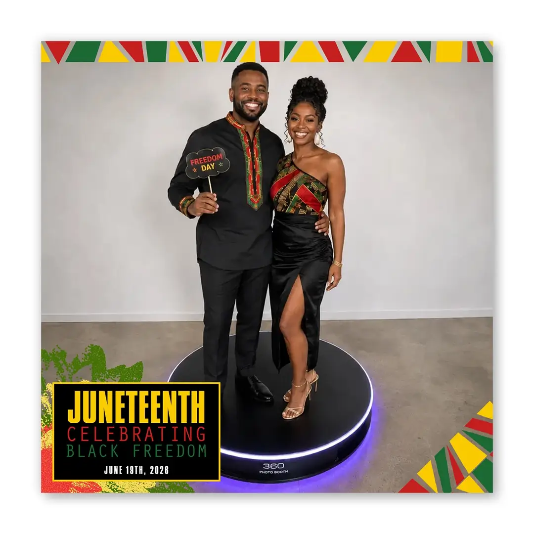 Juneteenth photo booth template 360 layout