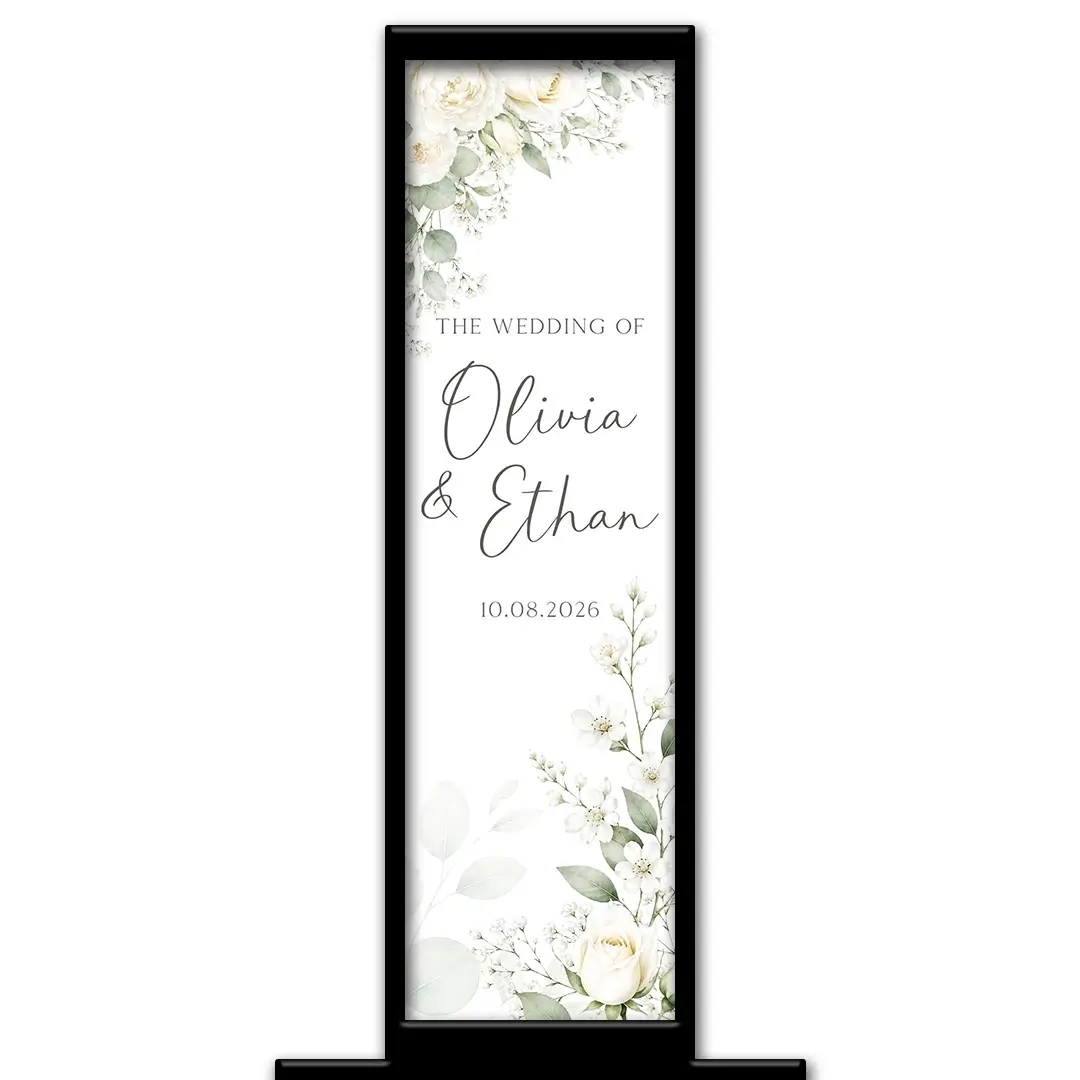 Ivory Garden Wedding photo booth pillar start screen
