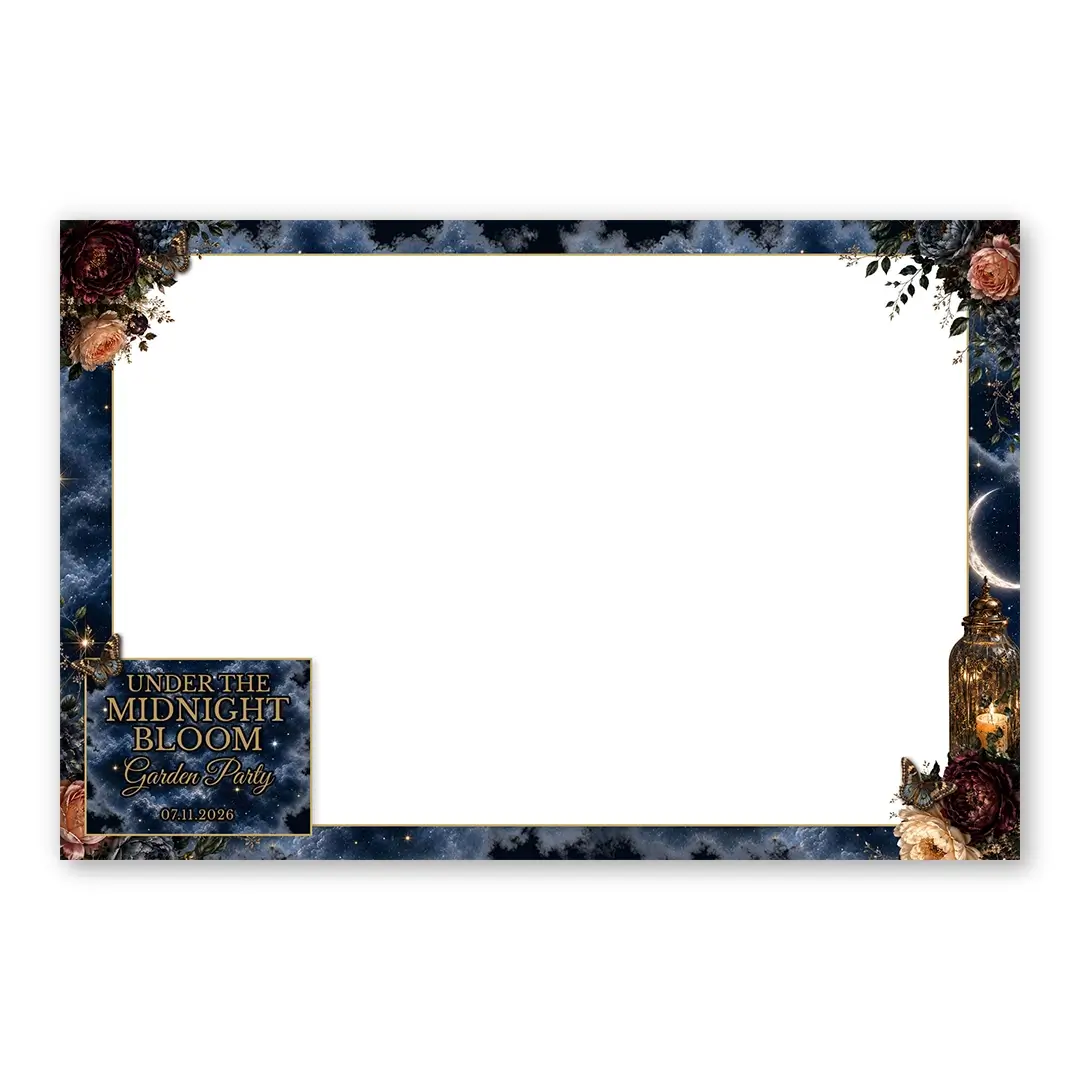 Midnight Bloom photo booth template LF layout