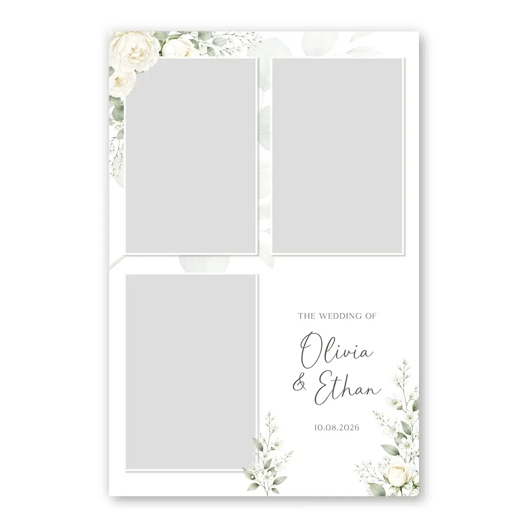 Ivory Garden Wedding photo booth template P3P layout