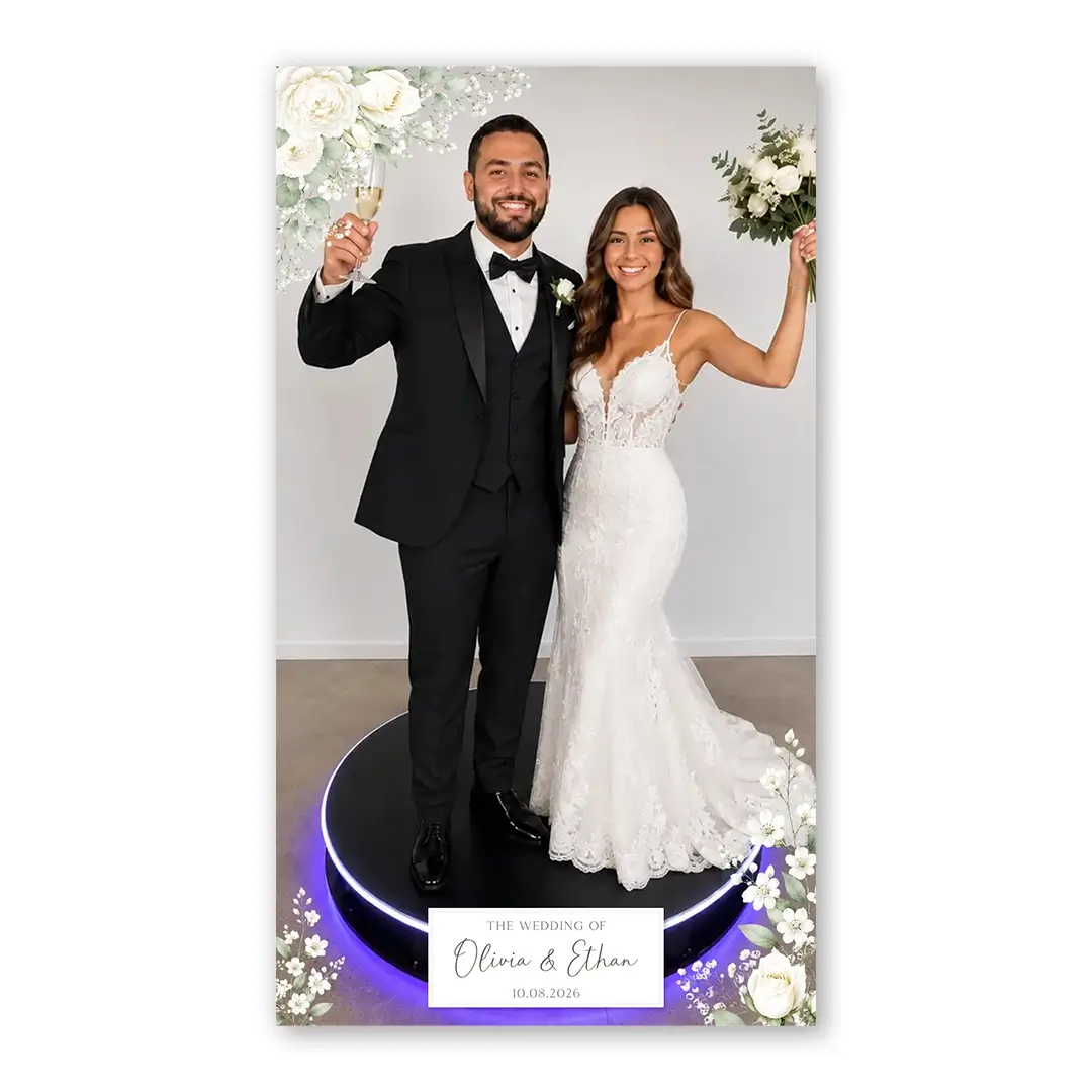 Ivory Garden Wedding photo booth template 360P layout