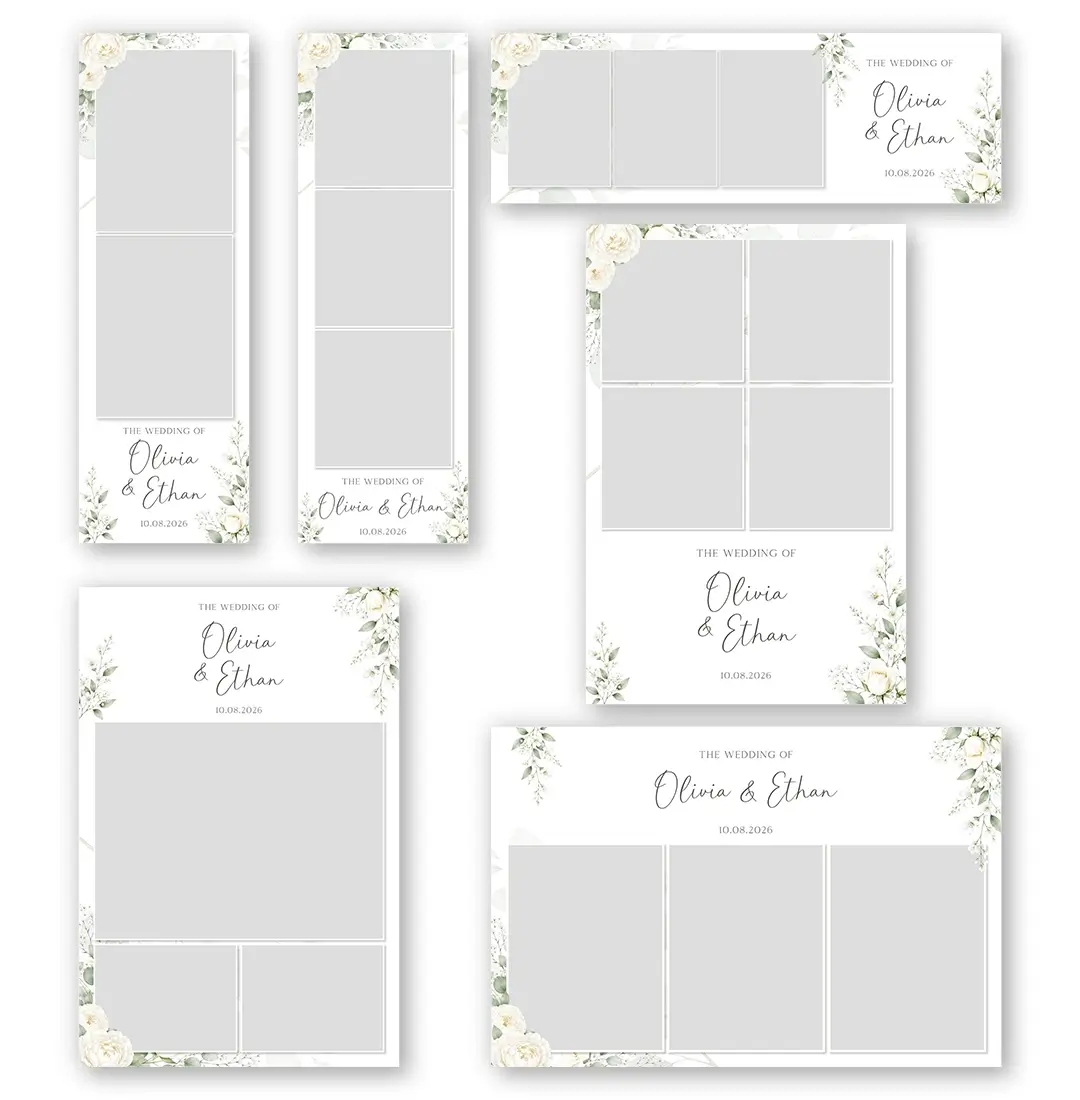 Ivory Garden Wedding photo booth template additional layouts layout