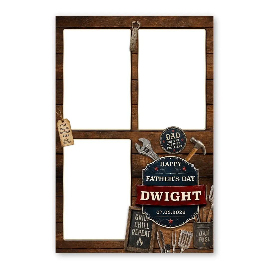 Father's Day BBQ photo booth template P3P layout