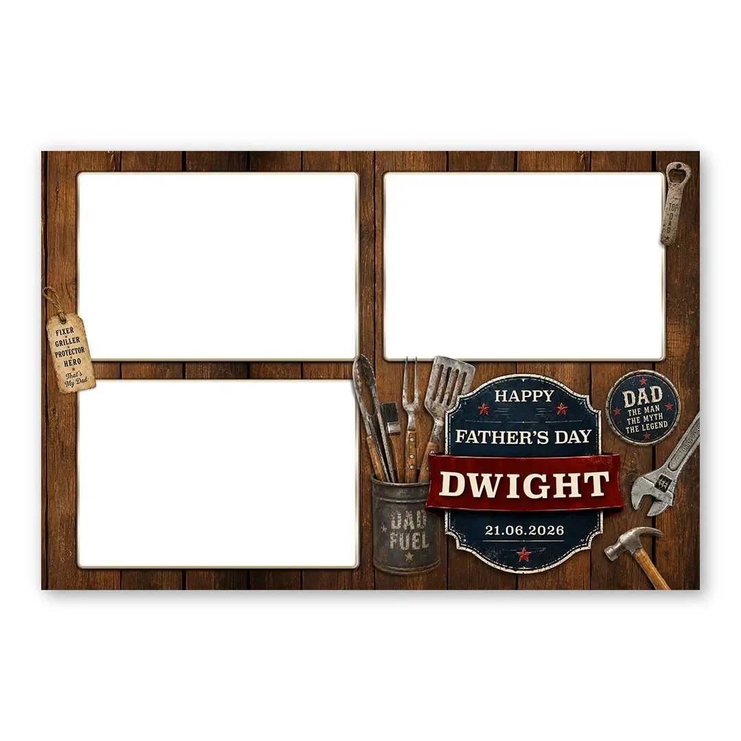 Father's Day BBQ photo booth template L3L layout