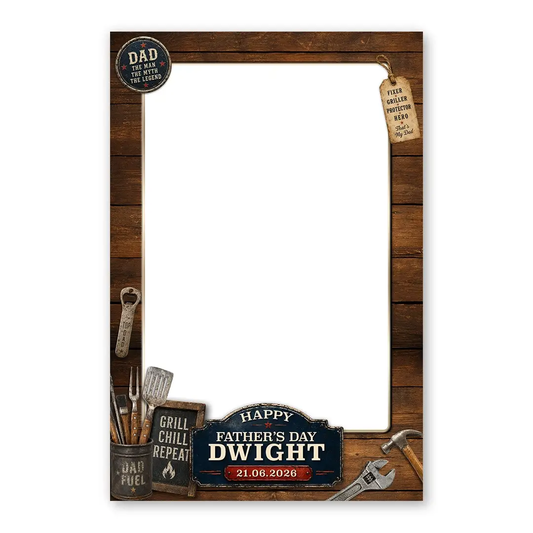 Father's Day BBQ photo booth template PF layout