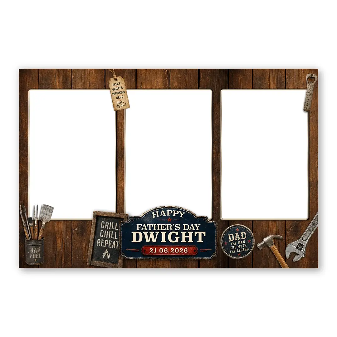 Father's Day BBQ photo booth template L3P layout