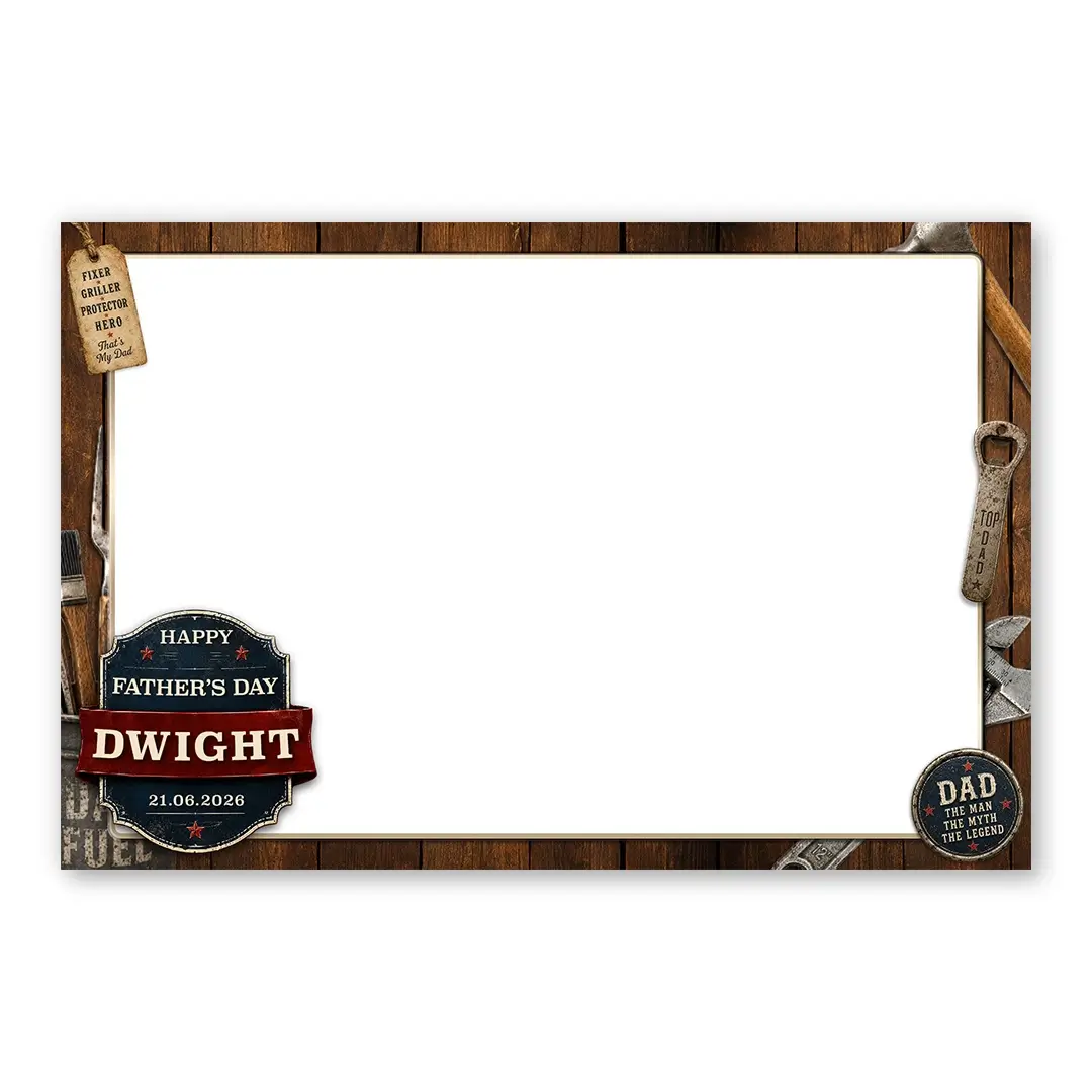 Father's Day BBQ photo booth template LF layout