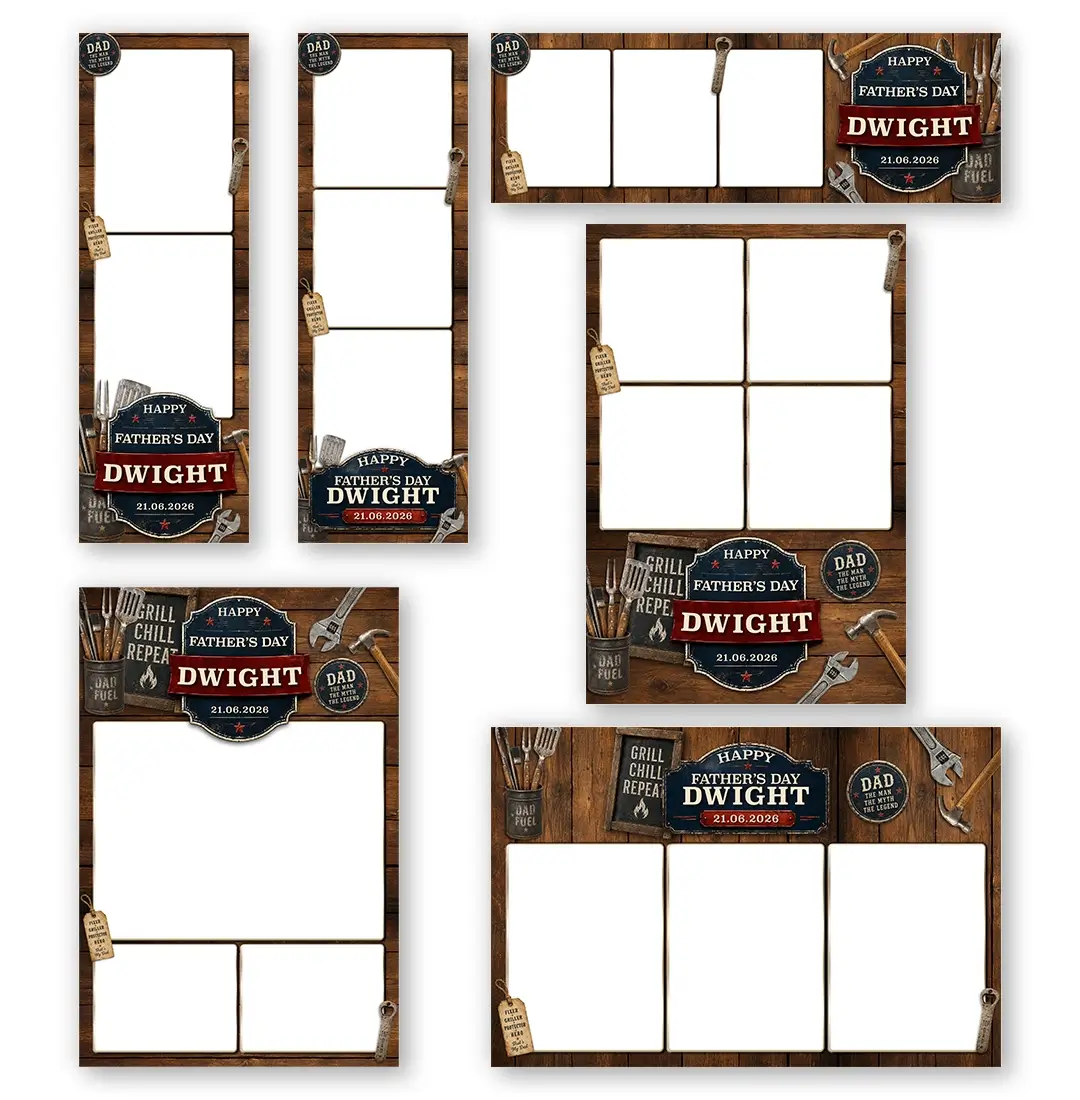 Father's Day BBQ photo booth template additional layouts layout