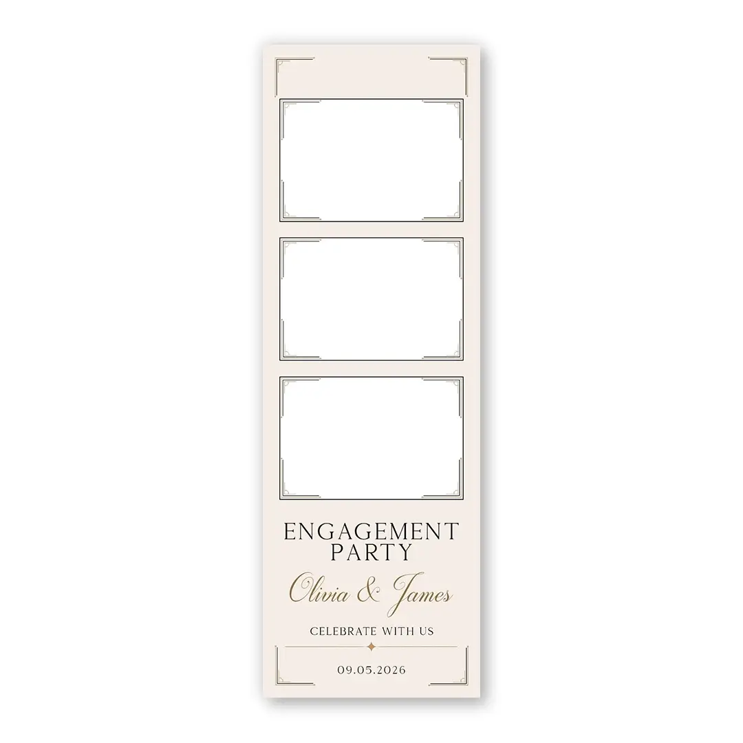 Timeless Engagement photo booth template S3L layout