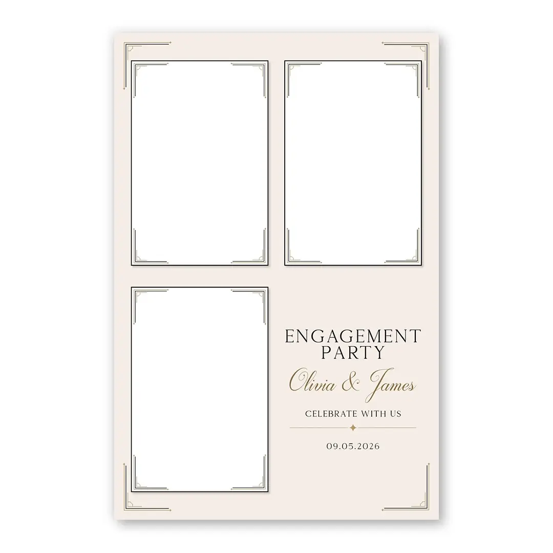Timeless Engagement photo booth template P3P layout