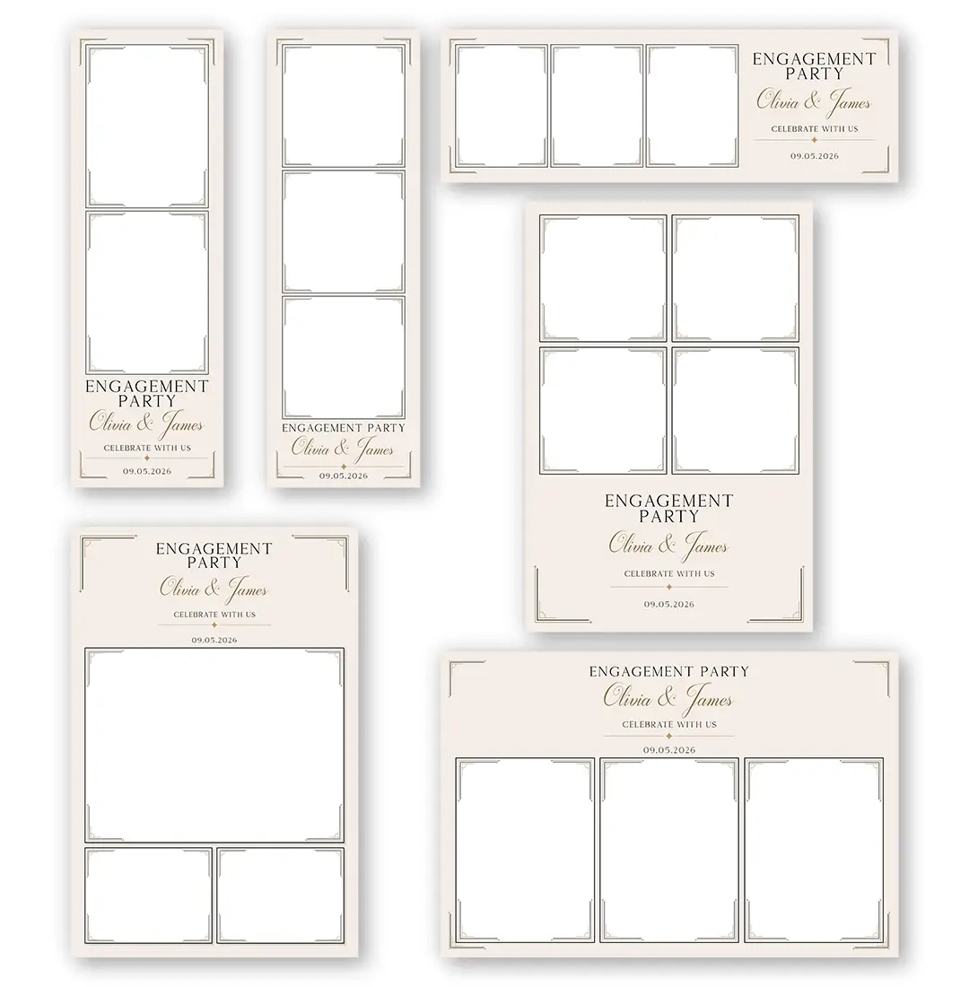 Timeless Engagement photo booth template additional layouts layout