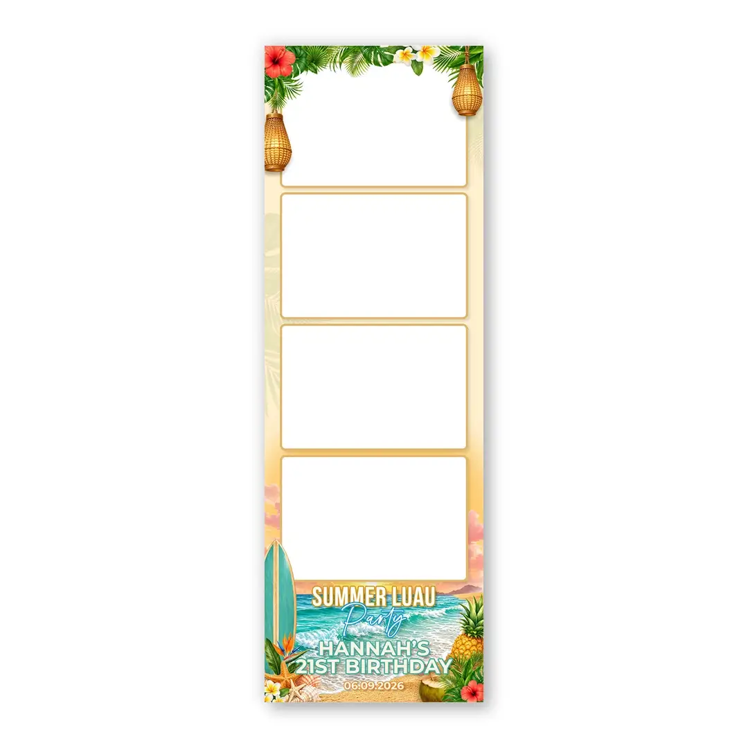 Tropical Beach Party photo booth template S4L layout