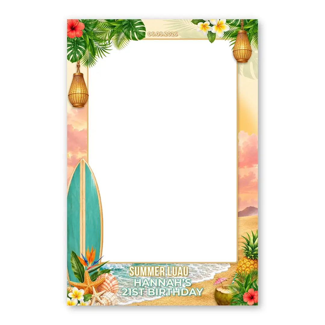Tropical Beach Party photo booth template PF layout