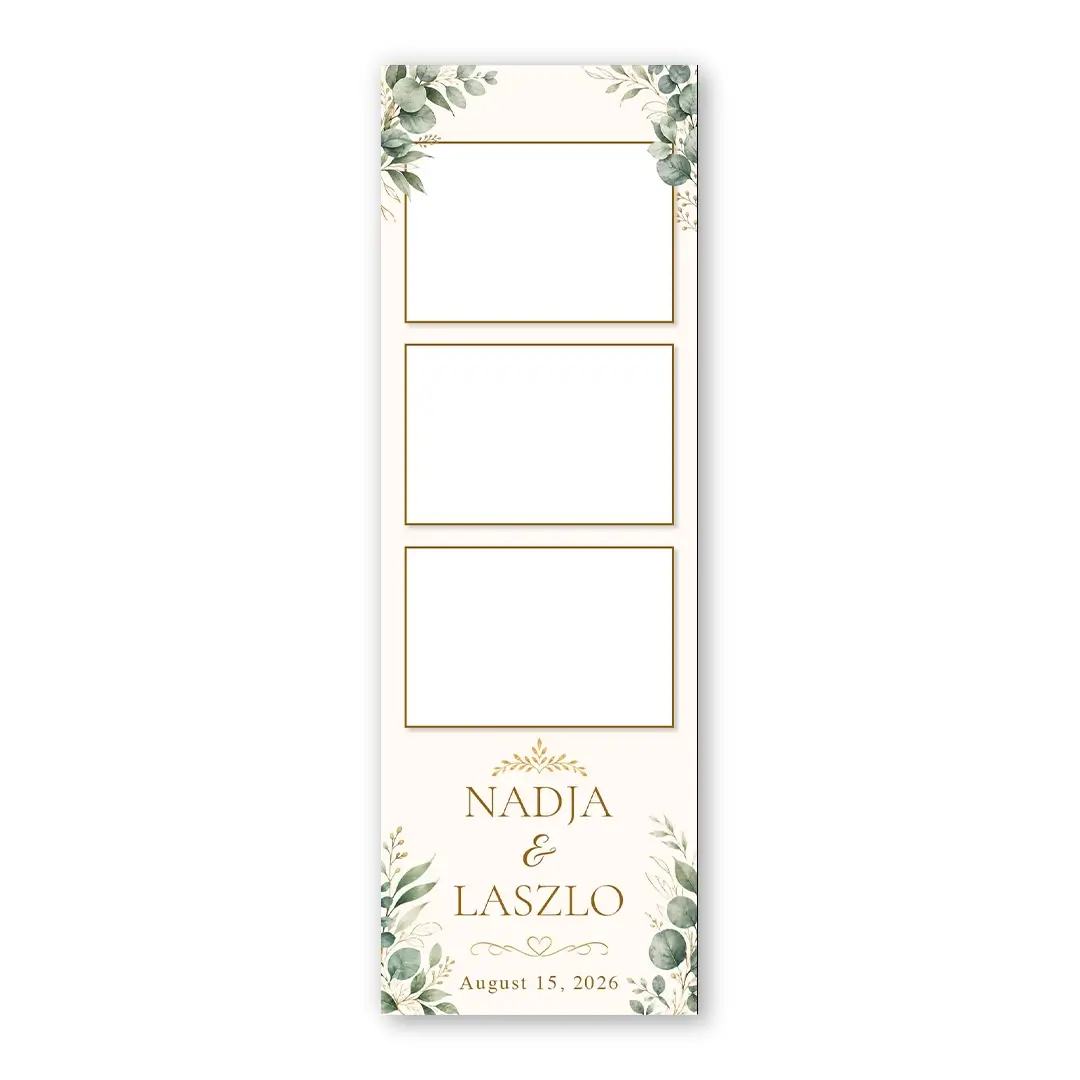 Golden Eucalyptus Wedding photo booth template S3L layout