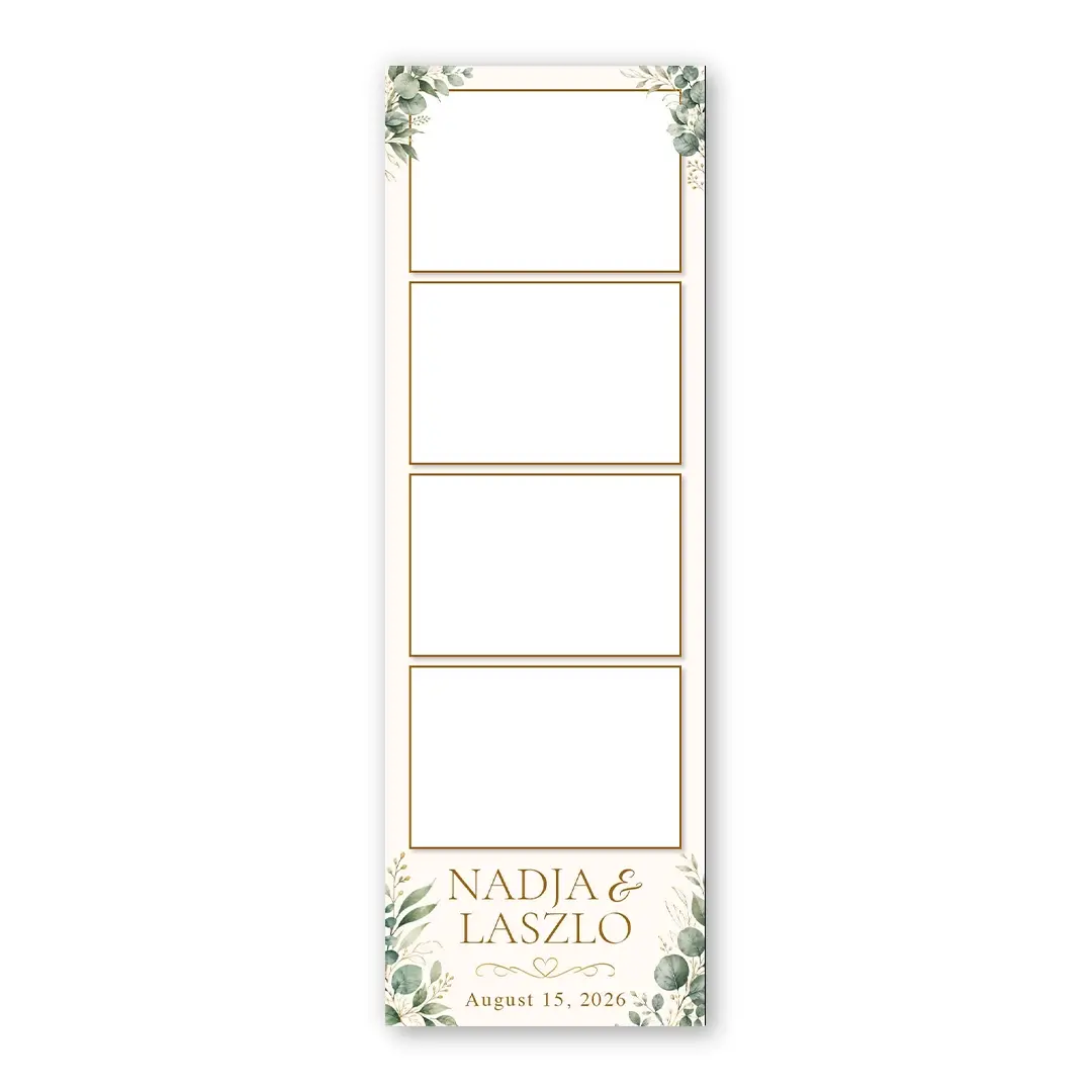 Golden Eucalyptus Wedding photo booth template S4L layout
